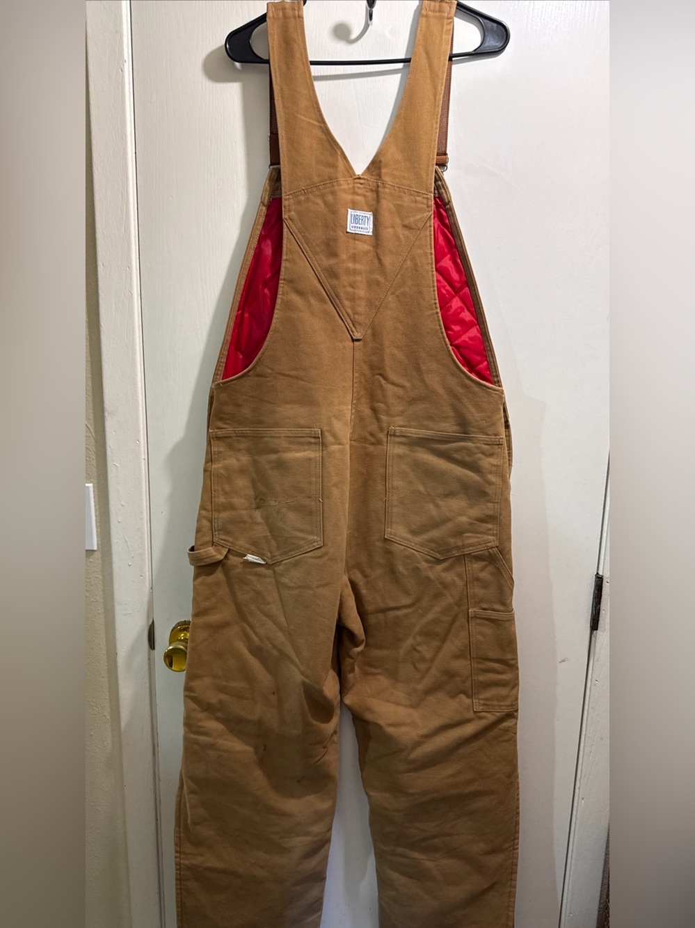 liberty Brown Workwear Bib Overalls with Front Patch Pocket quilted reinforced - Picture 8 of 14